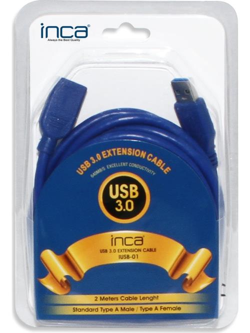 USB INCA 3.0 TO USB UZATMA KABLOSU BLİSTER 2MT IUSB-01